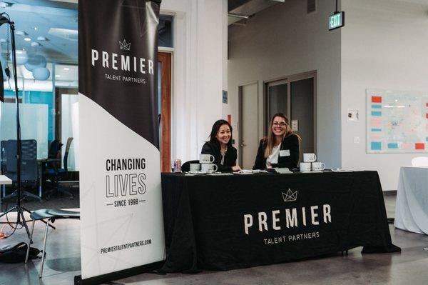 Jaclyn and Ashlyn representing Premier at an event with the Young Professionals of SF!