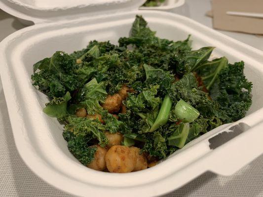 Chickpeas and kale