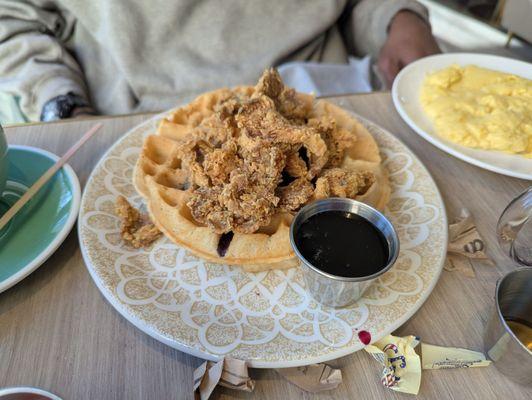 Blueberry Vegan Chicken Waffles Blueberry Vegan Chicken Waffles