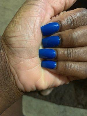 Blue gel nail