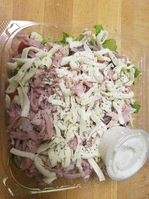 Julianne salad, Turkey ham and provolone cheese $10.95