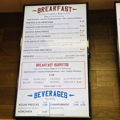 Breakfast Menu