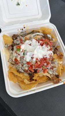 Nachos w/ steak & sour cream