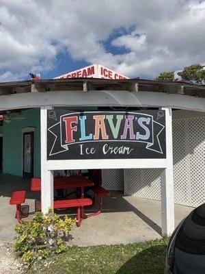 Favas's ice cream sign