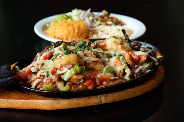 Fajita Trio,  chicken, steak and shrimp