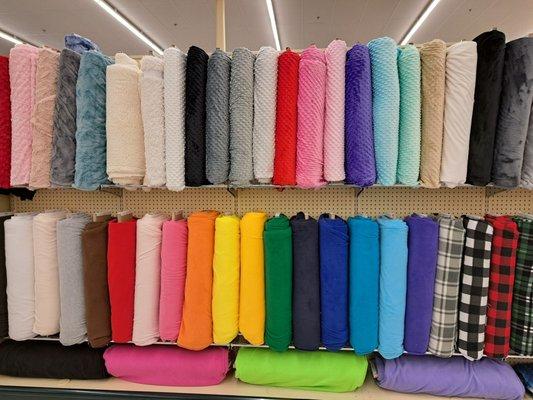 A rainbow of fabric bolts