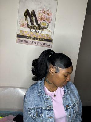 Barbie sleek ponytail with swoop on natural hair!