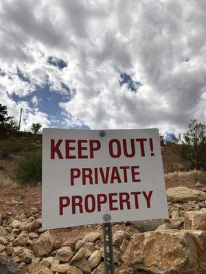 People live up the hill on the side of the park. Keep out! @ Sullivan Virgin River Soccer Park - 5/2/17