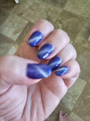 These nails are almost 2 weeks old. Changing color now for a Fall photo. Will get  fill week.