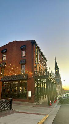 Outside of Gallaghers at sunset