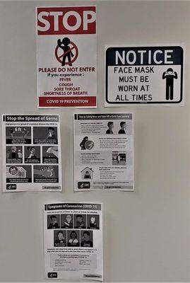 These are the Covid-19 notices on the wall as you enter.  Photo taken February 5, 2021.