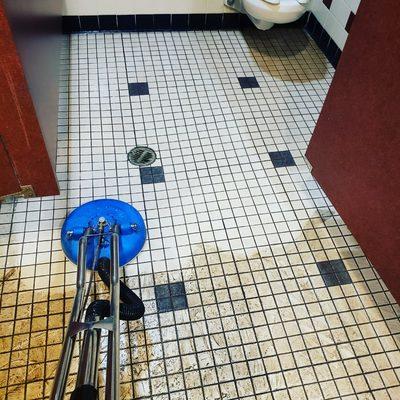 Tile cleaning and disinfecting