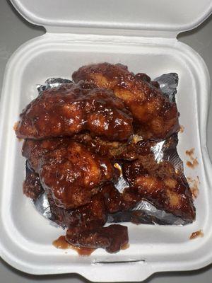 Honey bbq boneless wings