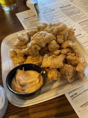 Fried grouper bites