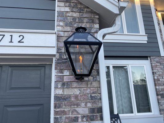 Installed gas lines to 3 Charleston gas lanterns!!