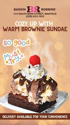 2 SCOOP BROWNIE SUNDAE!