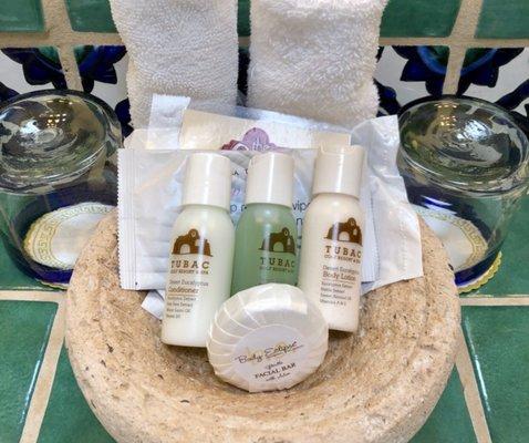 Tubac complimentary soap/ shampoo and conditioner