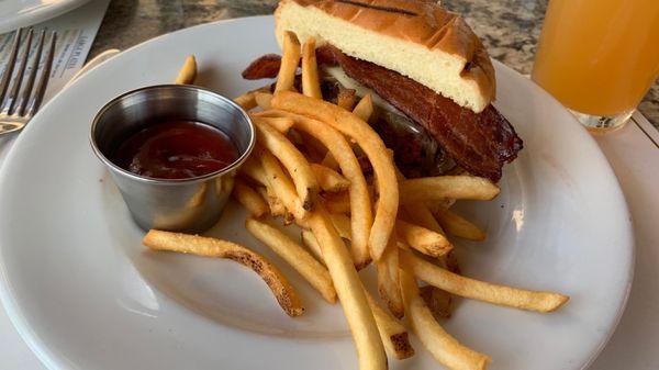 Burger and fries