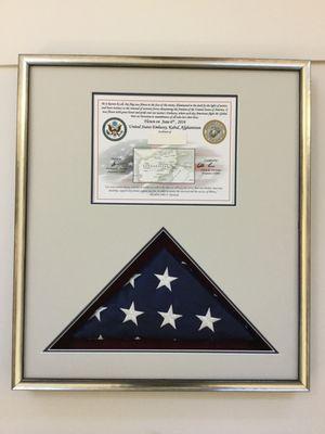 Customed Framed Certificate and American Flag