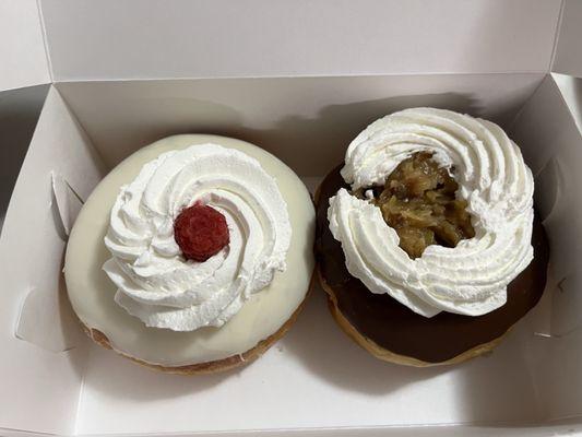 White chocolate and German chocolate donuts! Yummy