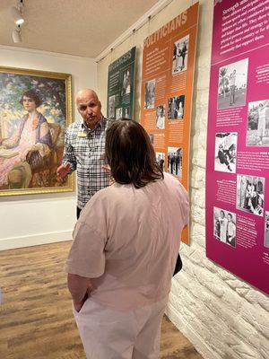 Volunteer Reuben giving a tour