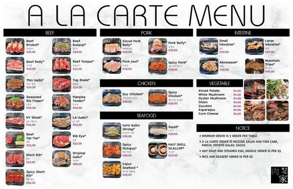 July.14.2023
 A LA CARTE MENU