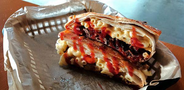 The crunch wrap was an upscale mix of brisket and mac & cheese.