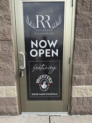 Rockford Roadhouse side door -  featuring Michters Whiskey