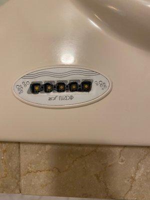 Broken control panel for jacuzzi tub