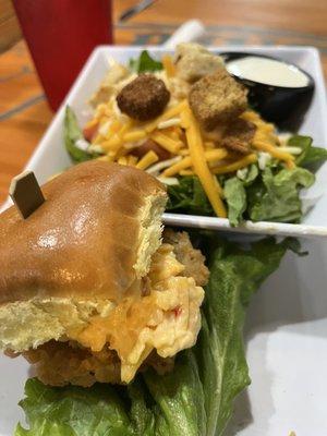 Fried Green Tomato Slider with side salad