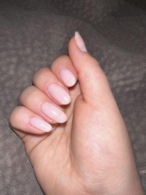 Was trying to go for a my natural nails but better kind of vibe with a milky pink tint