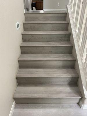 Residential LVP stair install.