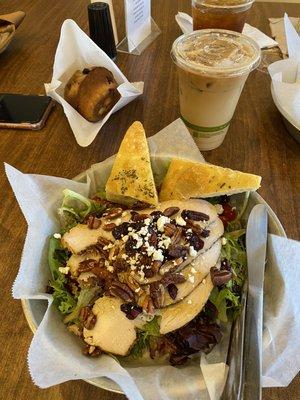 Herb Roasted Turkey Salad, Blueberry Muffin & Pumpkin Spice Latte