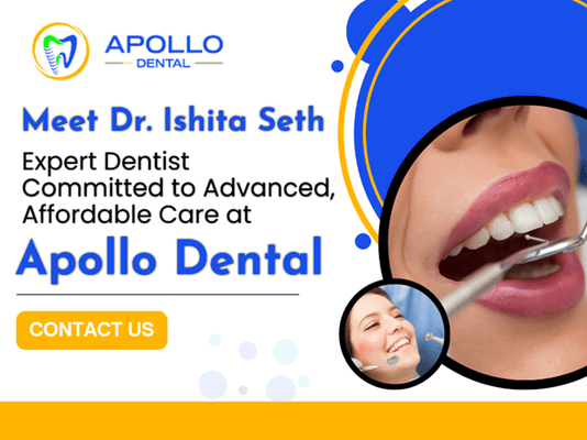 Dr. Ishita Seth, a Tufts University graduate, brings expertise and cultural sensitivity to Apollo Dental in Ballantyne, Charlotte, NC.