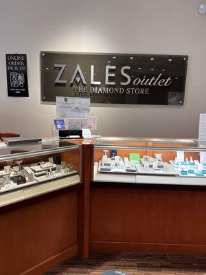 Jewelry counter on sales floor