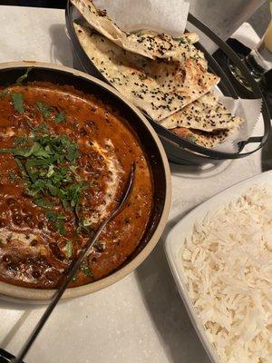 Dinner Dal Bukhara and Dinner Garlic Naan