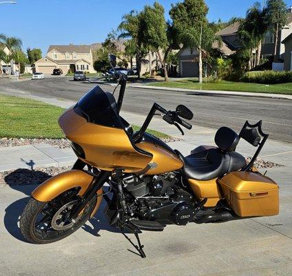 Goldie with the Carlini Handlebars, CMC Sissy Bar & Highway Peg, 21" Rim & Custom Fender