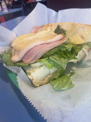 Hands down the worst sandwich I have ever seen.  Couldn't even take a bite.  Don't waste your time.  Harrys Combo Sub