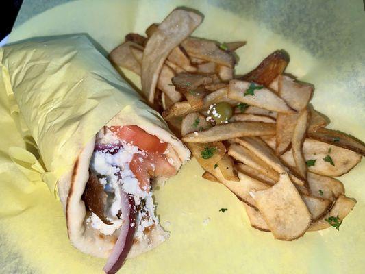 Gyro and fries