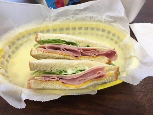 Ham and Swiss on White