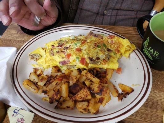 Scrambled eggs with a bunch of veggies!