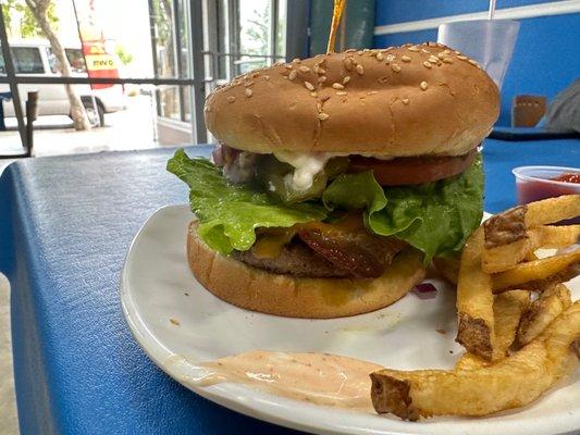 The Big Wave Bacon Cheddar Burger 1/5lb