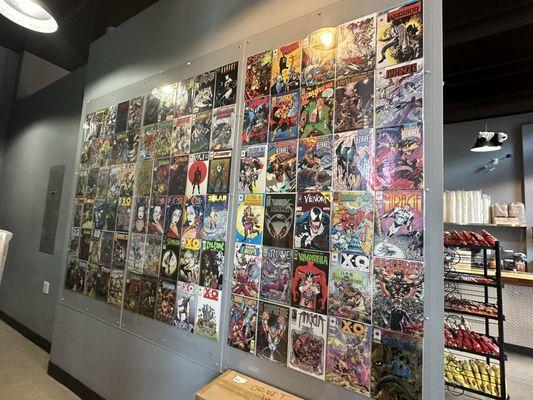 Comic book wall- super cool!