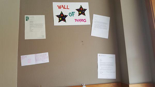 Our Wall of Thanks shows the good we do with community & causes when you shop with us...