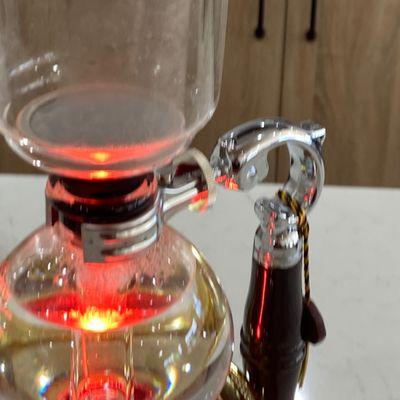 Siphon making yummy coffee.