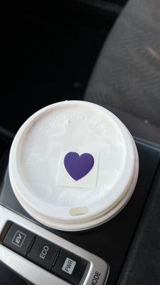 Cute heart sticker to go with my Black and White Mocha!