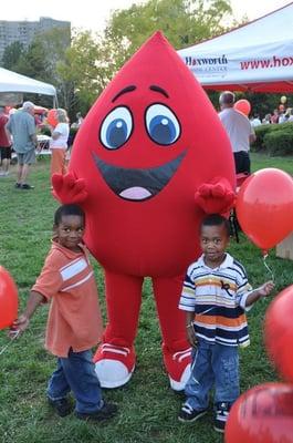 Buddy, our official mascot, makes friends at the 2010 Light the Night event at Sawyer Point.