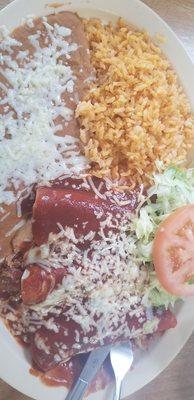 Red enchilada plate