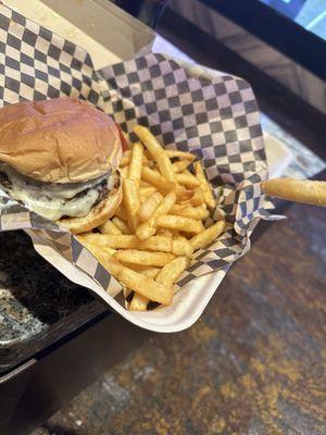 Double stack cheeseburger & fries