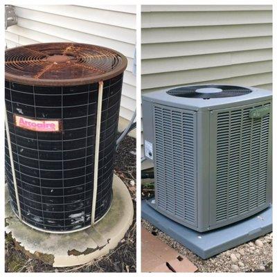 Before & After AC Condenser Install!